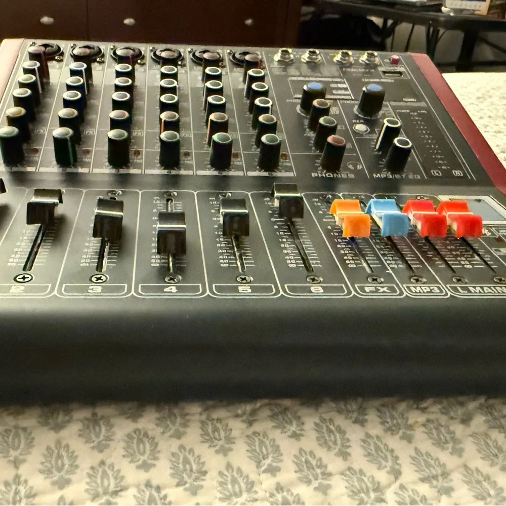 Phenix Audio Mixer Console - Red and Black
